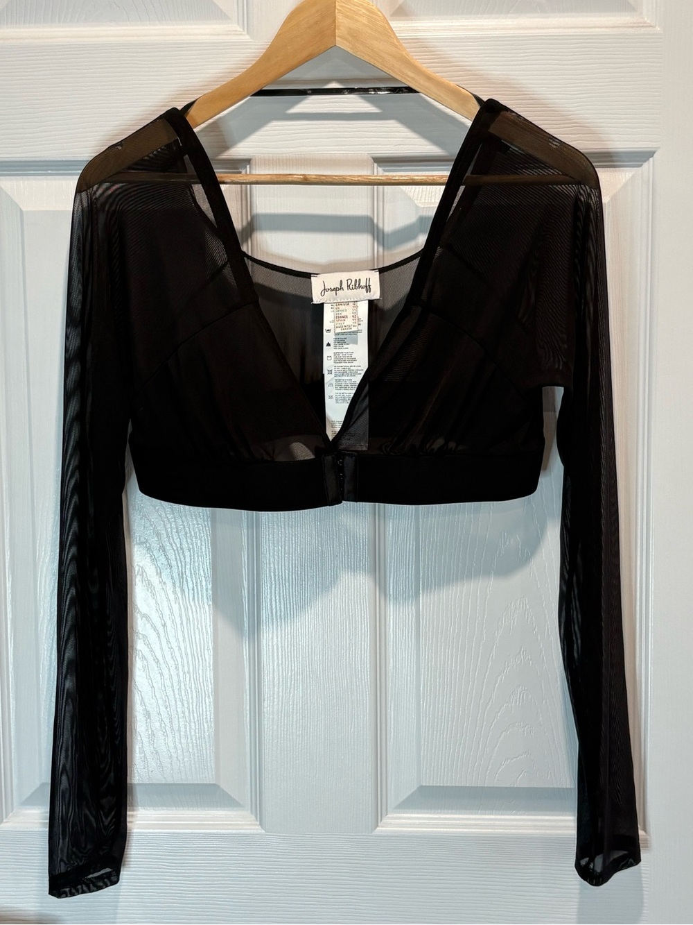 Joseph Ribkoff Shadow Sleeves Mesh Bolero Cover Up Cardigan Shrug, Black, 12